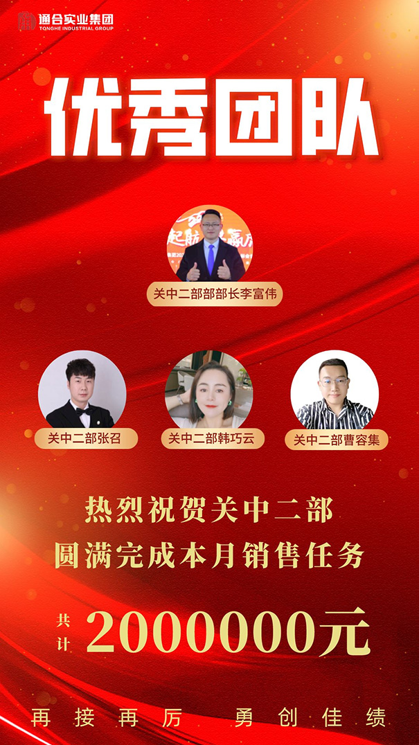 通合實(shí)業(yè)集團(tuán)8月優(yōu)秀團(tuán)隊(duì)及個(gè)人表彰！